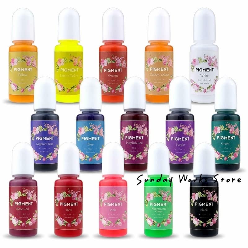 Amazon.co.jp: レジン 着色剤 16点セット レジン着色剤15色