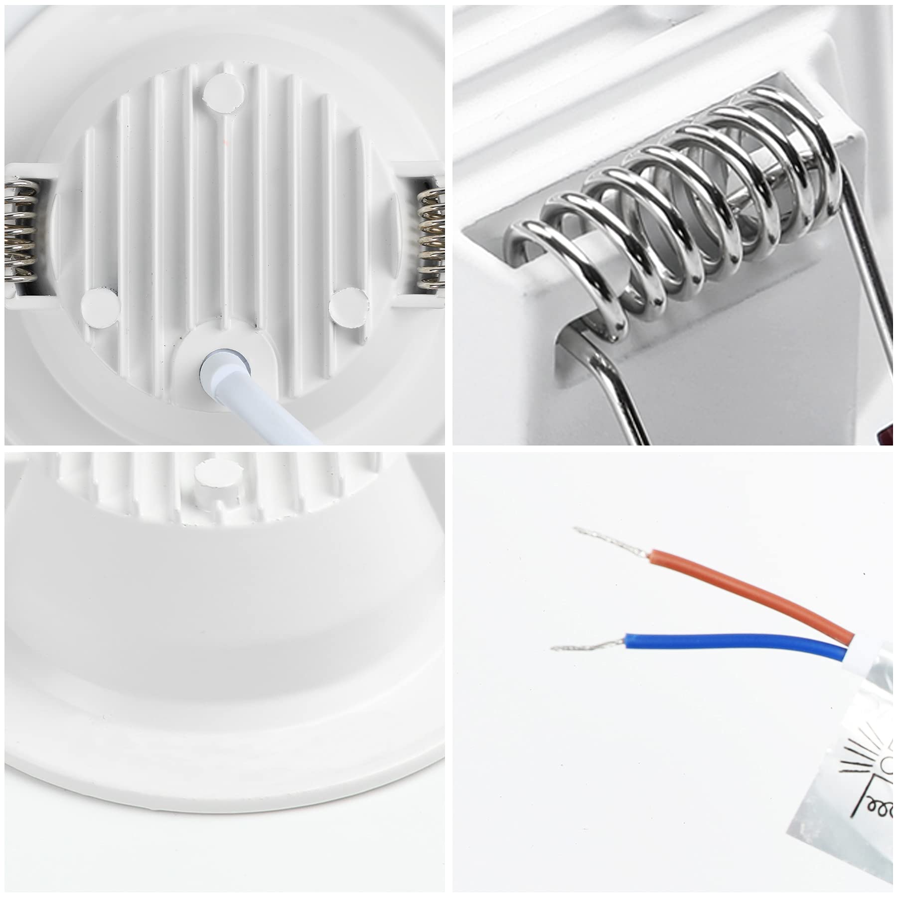 Foco empotrable ultraplano LED blanco cálido/blanco frío 230 V, ultraplano, incluye 6 x 5 W 400 lm, módulo IP20, foco empotrable orientable, 400 lm, níquel mate (6 unidades de 9 W, blanco