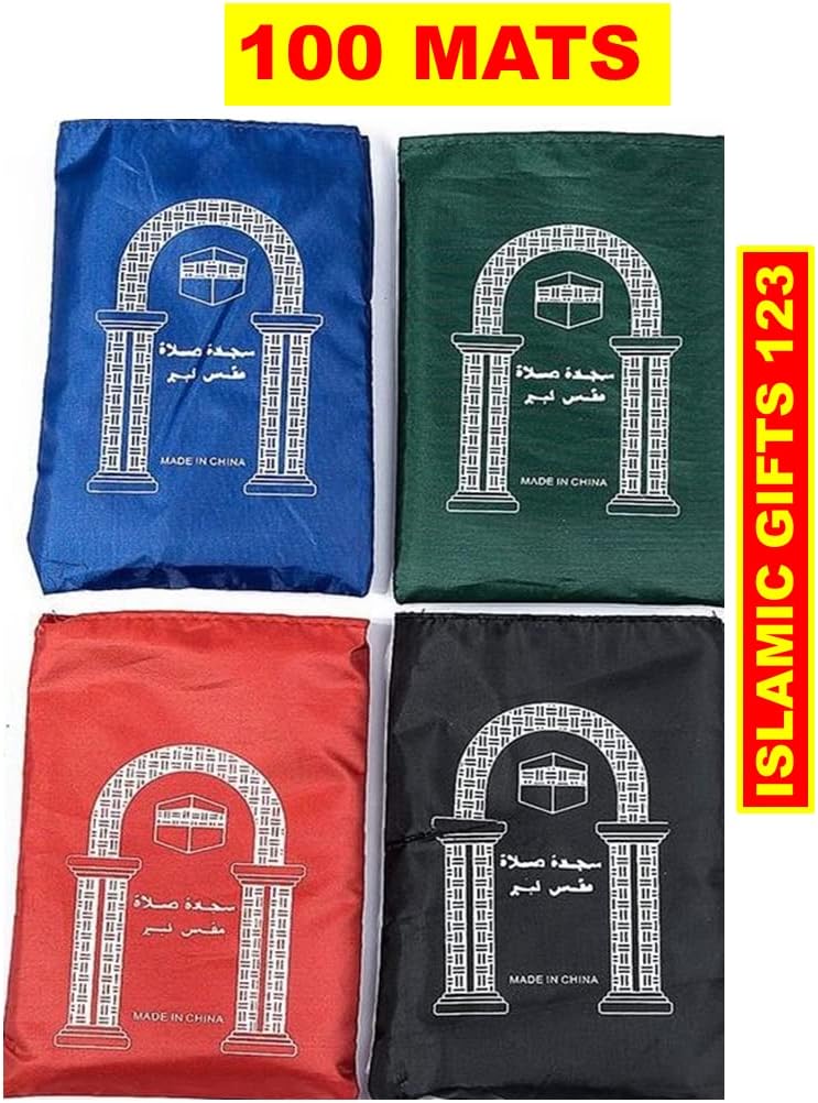 [100 MATS] Pocket Prayer Mat Islamic Prayer Rug Prison Prayer mats Islamic Wedding Favor Namaz Islamic Favors Muslim Musallah Salah Sajjadah Islamic Gifts Ramadan Gift Eid Gifts