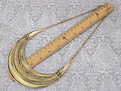 Alilang Vintage Egyptian Crescent Moon Shaped Bib Adjustable Statement Necklace3