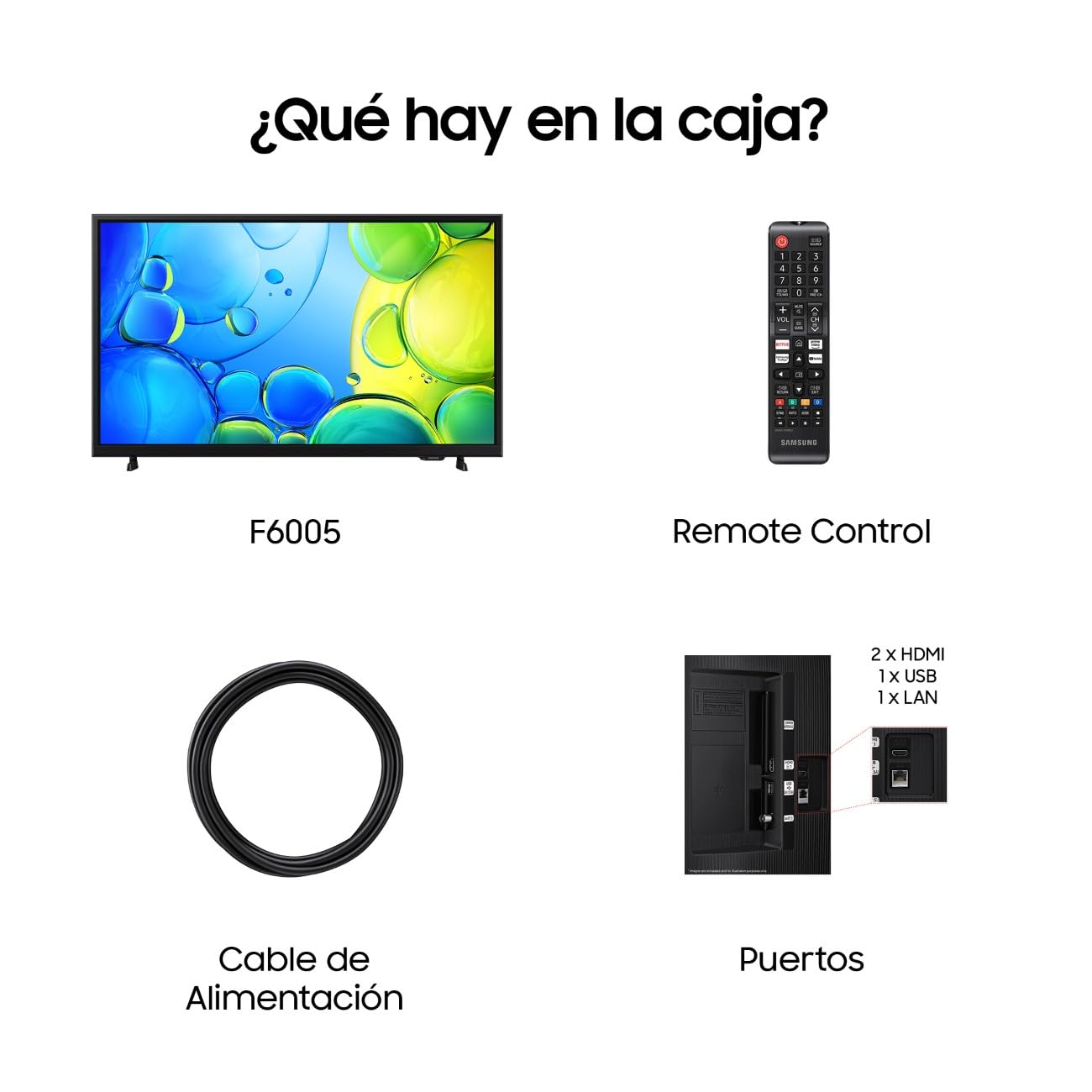 Samsung TV 32 Pulgadas Full HD F6005 4K Smart TV, Más Contraste con HDR, Sonido con OTS Lite, más de 500 Canales TV Plus y Tus Datos protegidos Knox Security
