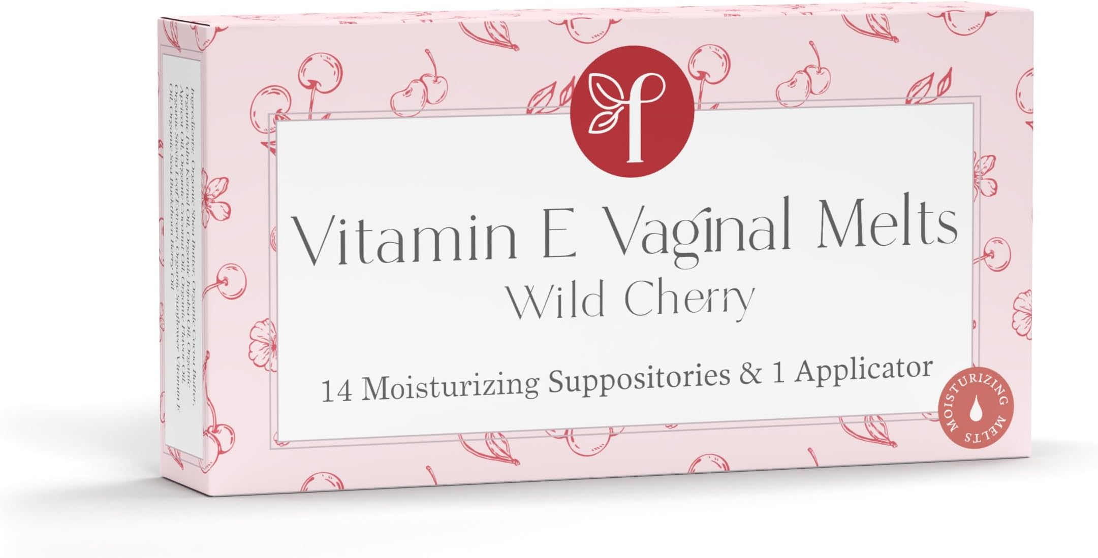 Femallay Organic Vitamin E Vaginal Melts – Feminine Moisture, Comfort & Hydration – Wild Cherry, 1-Pack