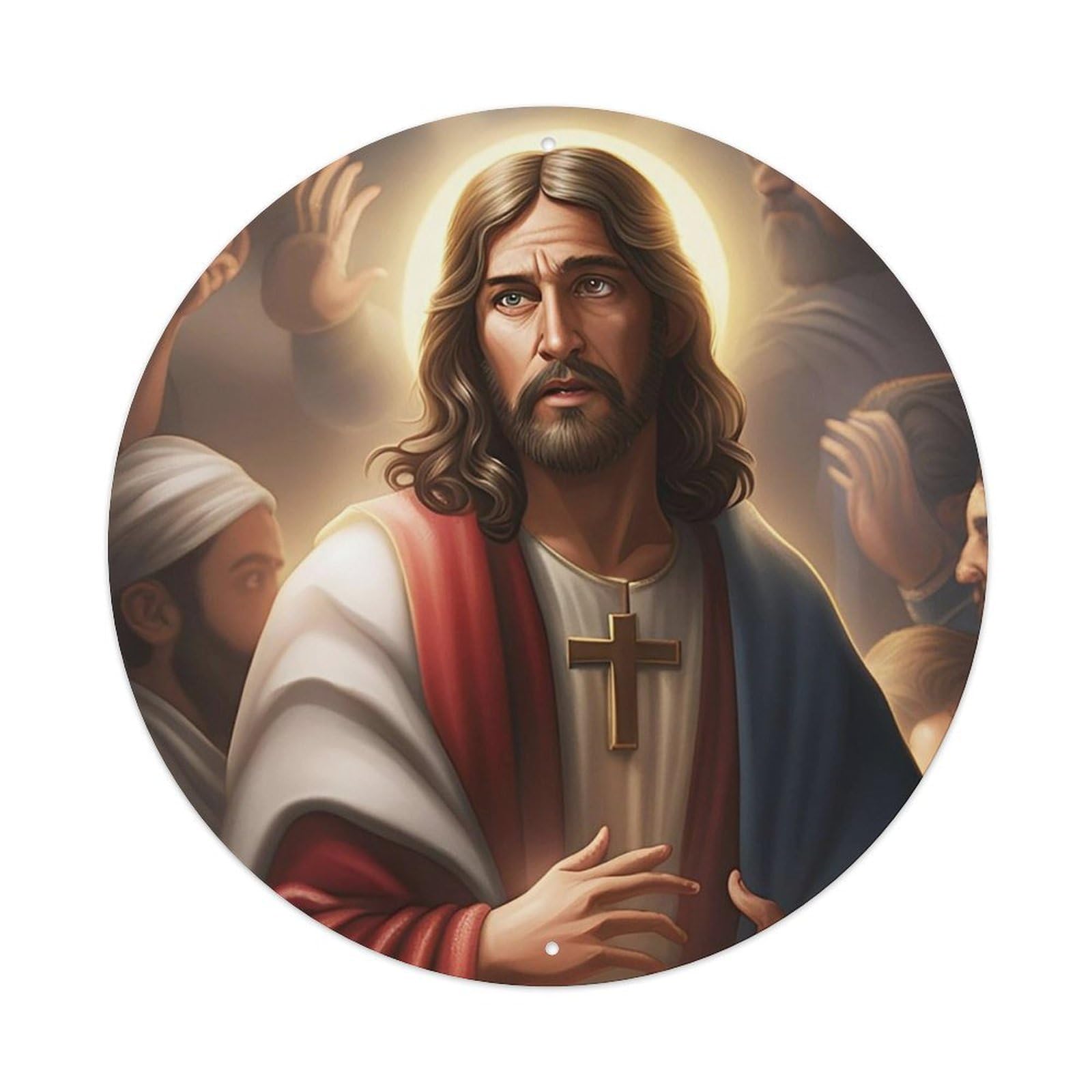 Jesus And The Believers Religious Metal Tin Sign