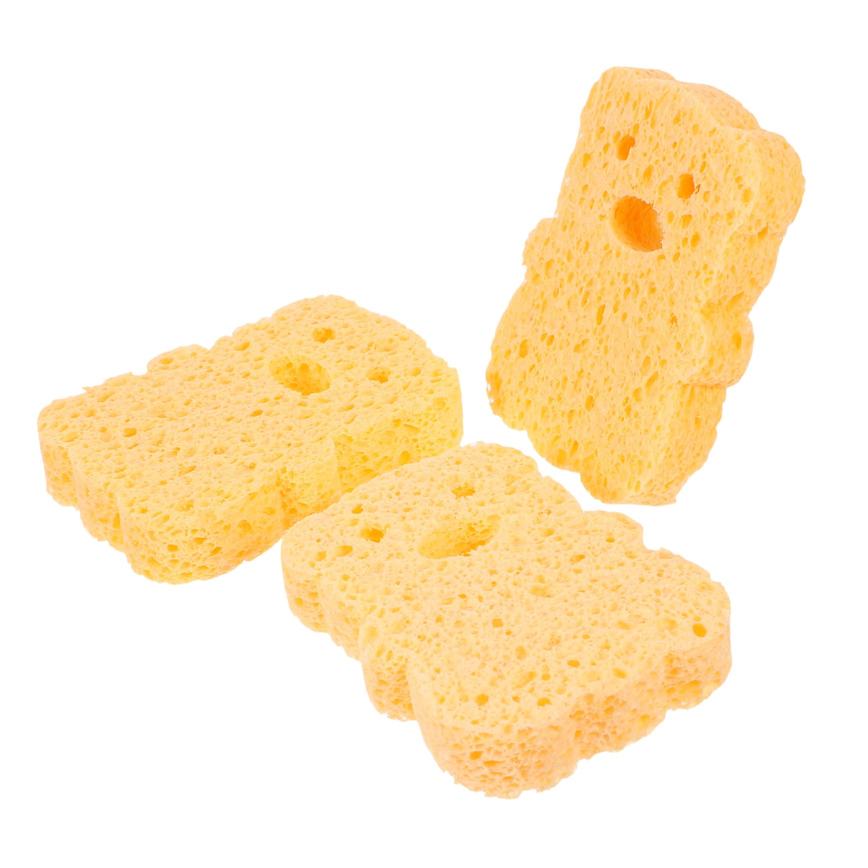 Holibanna 3Pcs Natural Sponge Soft and Absorbent Shower Sponges for Daily Use Gentle Exfoliating Bathing Supplies for Adults Natural Fiber
