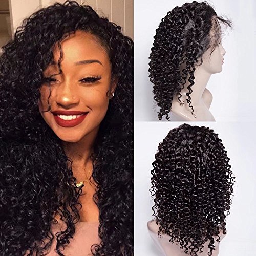 Maxine Deep Curly Human Hair Lace Front Wigs 130% Density Brazilian Virgin Curly Wave Wig with Baby Hair for Black Women 18Inch