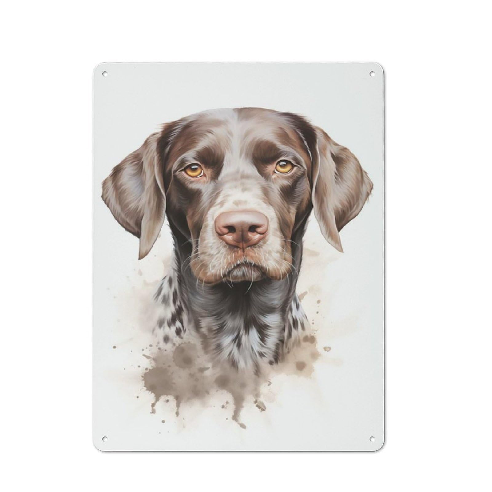 Junmoney German Shorthaired Dog Rustic Metal Wall Sign 40X30cm Featuring For Pub Or Café, For Vintage Wall Decor Fans, For Metal Sign Collectors