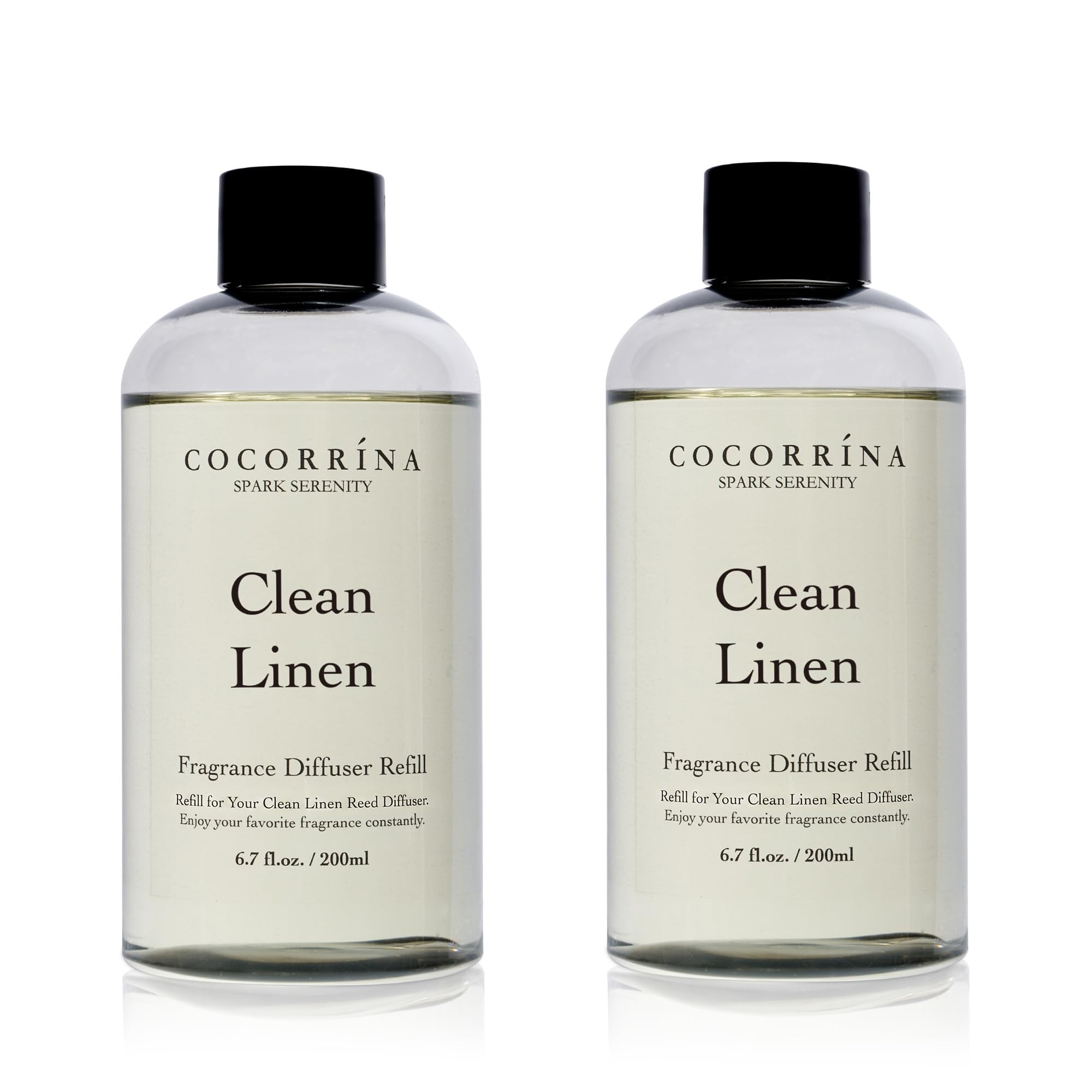 COCORRÍNA Refill - Clean Linen 6.7 fl oz /2 Pack Reed Diffuser Refill