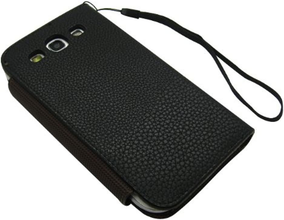 GEARONIC TM Black Wallet PU Leather case Card Holder Flip Case Cover for Samsung i9300 Galaxy S3 III by GEARONIC TM