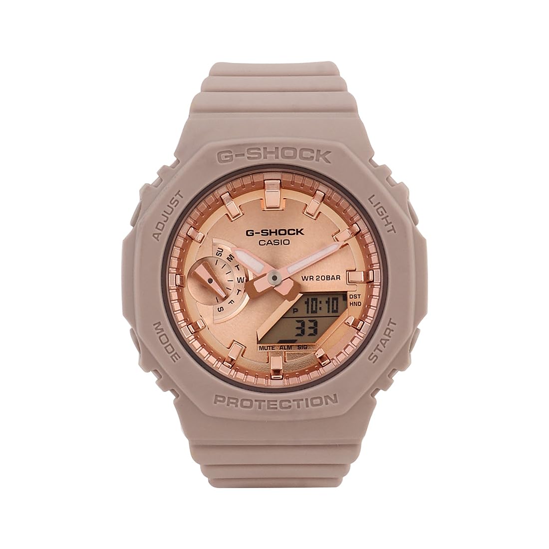 CasioG-Shock GMA-S2100MD-4ADR Rose Gold Analog-Digital Dial Pink Resin Strap Women's Watch Shock and 200M Water Resistant G1460