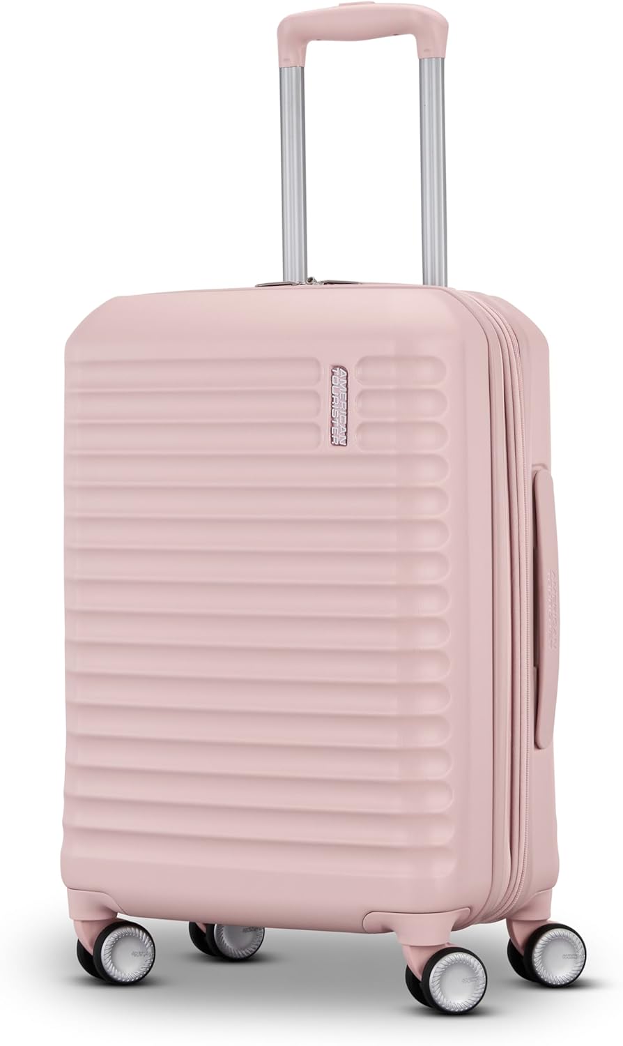 American Tourister Stratum 3.0 Carry-On Spinner, Airline Approved, Durable Hardside Luggage, Expands 1.5", RightHeight™ Adjustable Handle, Pink Blush Carry-On Pink Blush