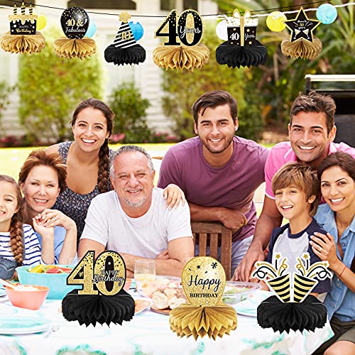 9 Pieces 40Th Birthday Decoration 40Th Birthday Centerpieces For Tables Decorations Cheers To 40 Years Honeycomb Table Topper For Men And Women Forty Years Birthday Party Decoration Supplies(40Th) #TOP4