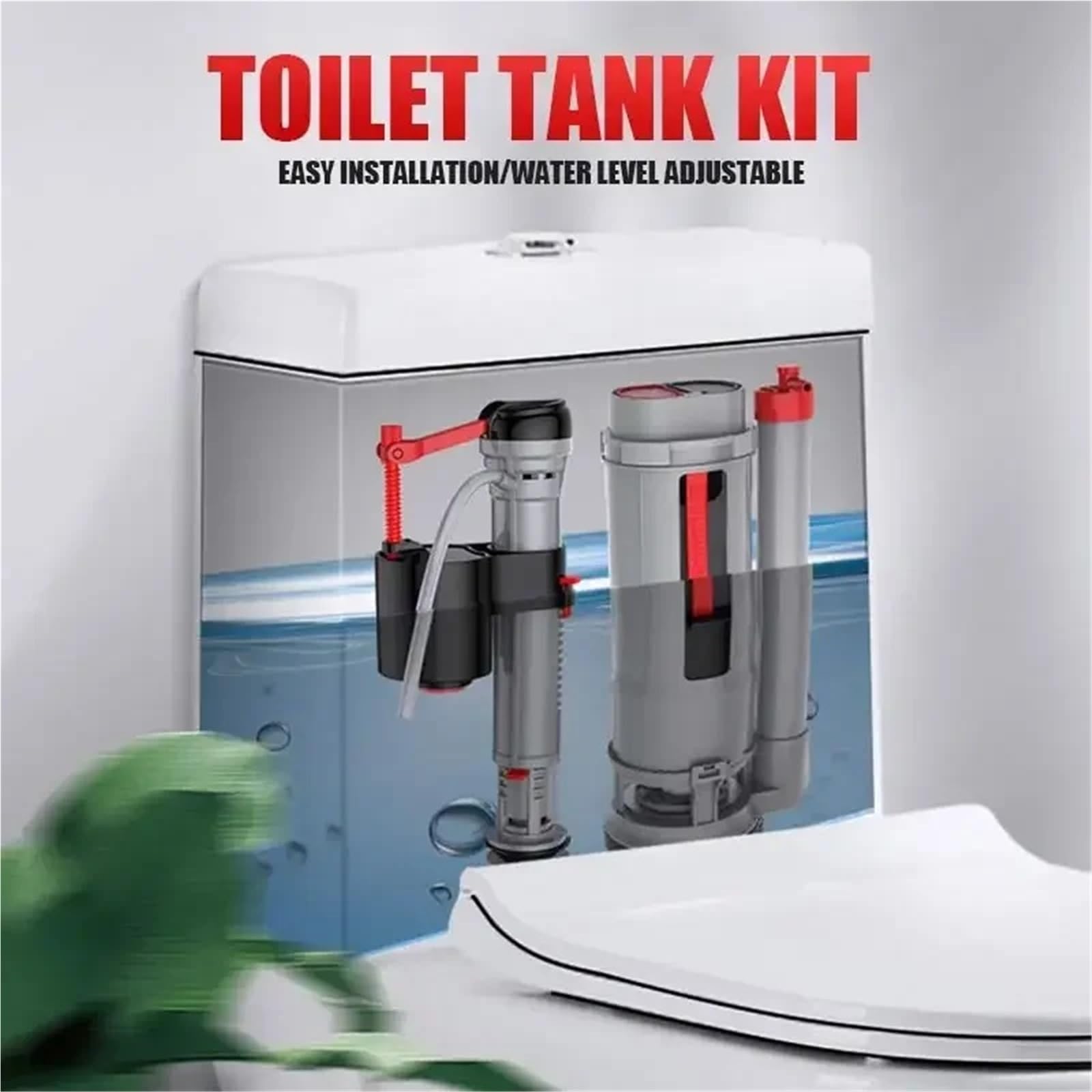 Mecanismo de descarga para WC Universal 28cm Toilet Water Inlet Valve Old Tanks Bathroom Pumping Valves 4-point Thread Interface(20cm Set)