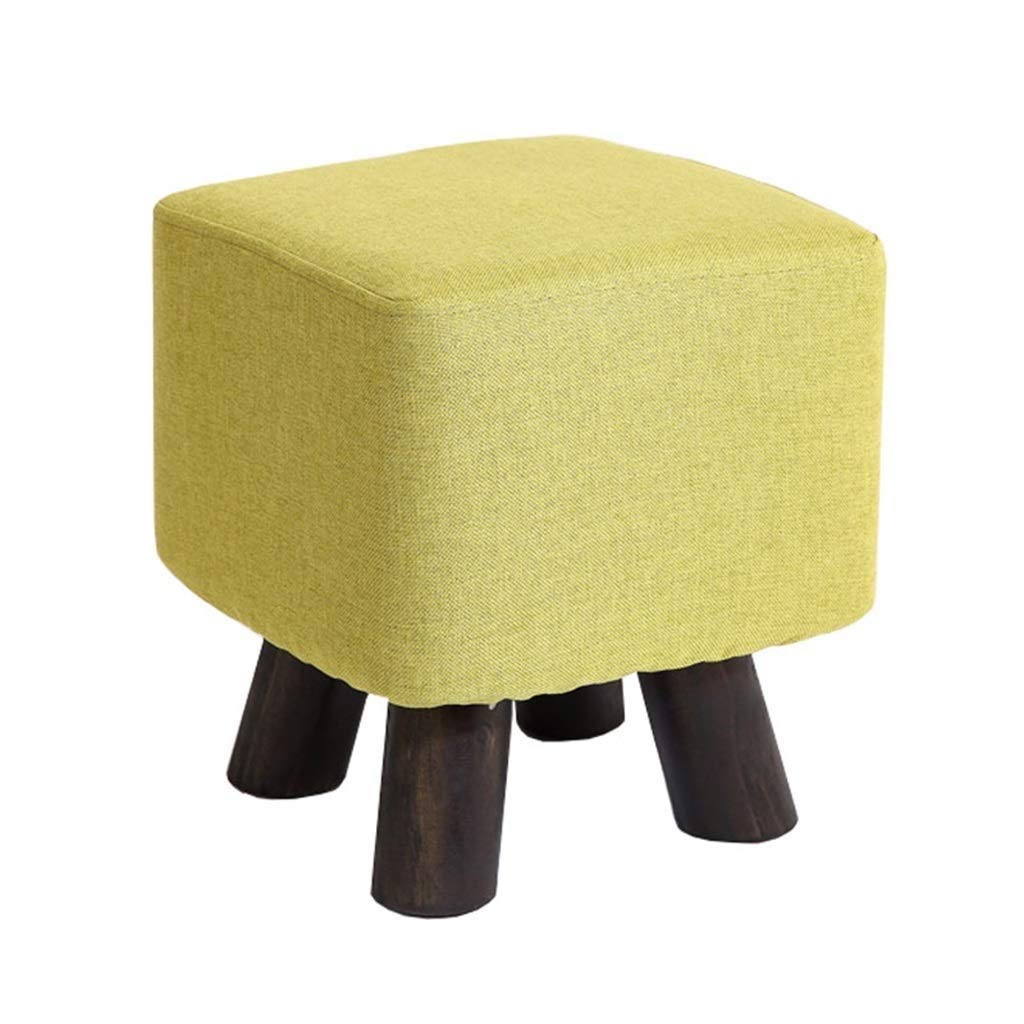 Tabouret de Maquillage Vert en Bois Massif pour Salon et Entrée Chic