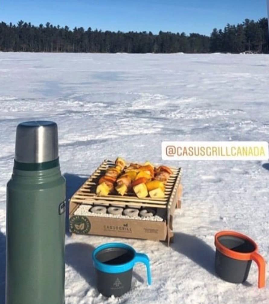 Öko Einweggrill (5 Stück) - Das Original - Einmalgrill für Camping Strand Park 100% Nachhaltig 50% weniger CO2 durch Bambuskohle, nach 5 min startklar und über 1 Stunde nutzbar