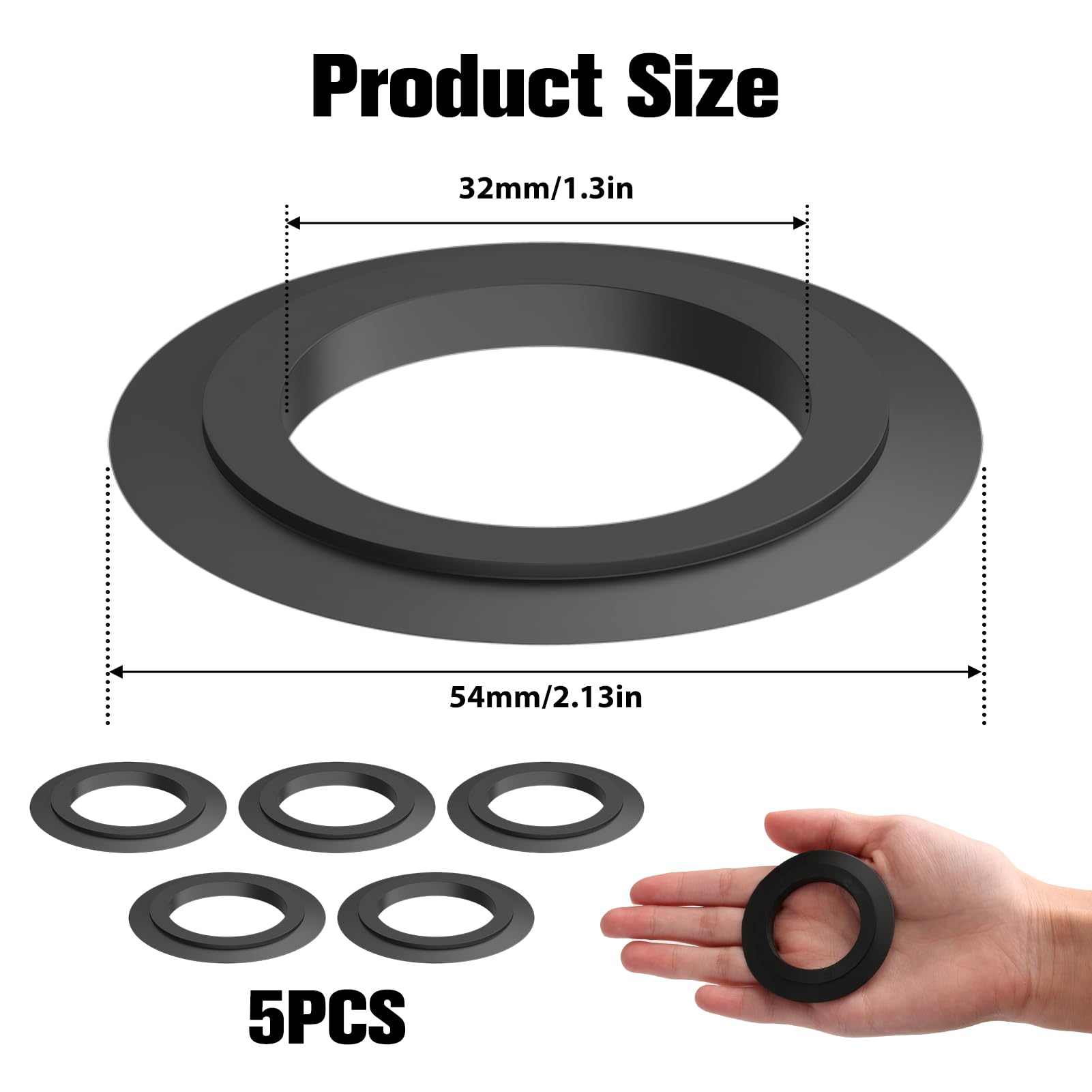 Guarnizioni Di Ricambio Per Filtri A Cestello Lavelli - 3 Pezzi, Ø Est. 54mm, Int. 32mm, Spessore 4.6mm - Foto 9