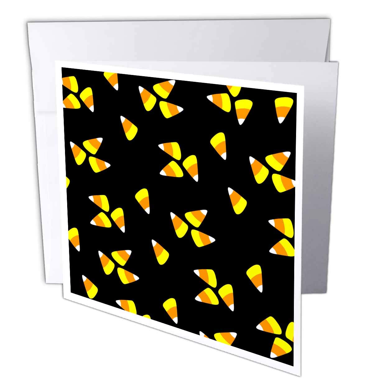 Candy Corn Print - Black - Greeting Card, 6 x 6 inches, single (gc_35489_5)