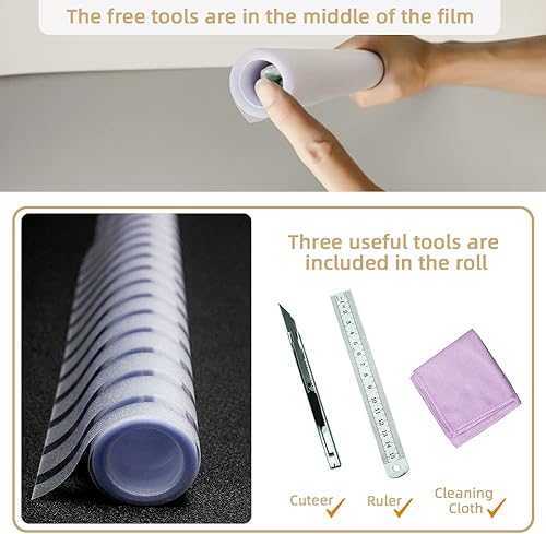 Miniatura 6 de Qualsen Película de privacidad para ventana, película de vidrio esmerilado para ventana, sin pegamento, adhesivo estático, extraíble, rayos UV, para