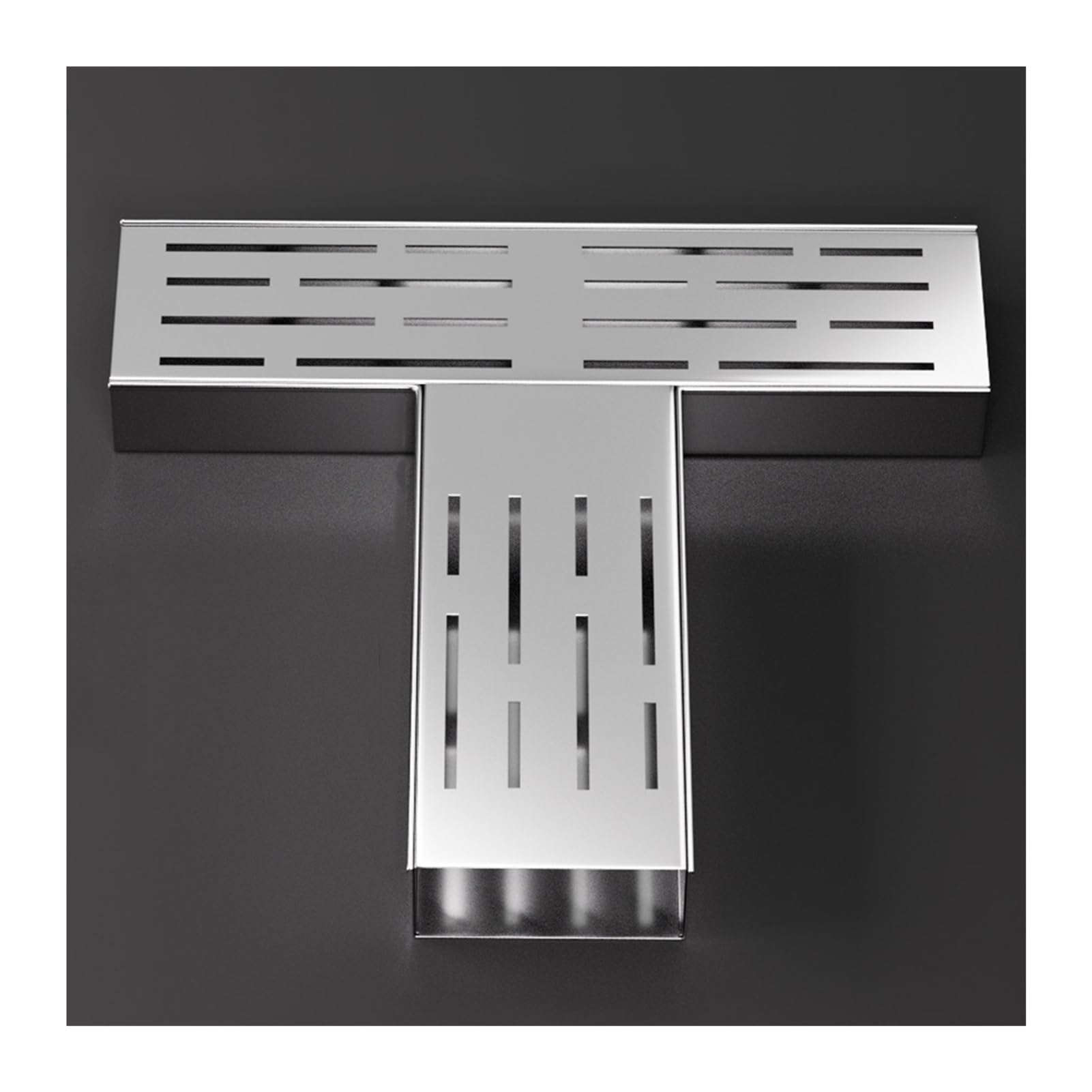LWJSOCP Stainless Steel Trench Drain Kit, Rectangular Shower Drain And Grates, Outdoor Sidewalk Parking Patio Deck Floor Trough Guttering, Channel Trench Drainage System(24x11.5x10x3CM)