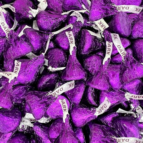 HERSH'EY-Purple KISSES SPECIAL DARK Chocolate 2 lbs 194 Pcs Mildly Sweet Candy, Purple Wrapping, Bulk Bag
