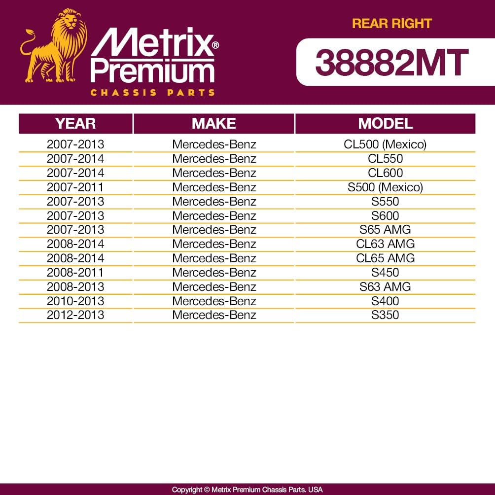 Metrix Premium Chassis Parts - Rear Right Sway Bar Stabilizer End Link Fits 07-13 Mercedes-Benz CL500 (Mexico), 07-14 CL550, 07-14 CL600, 07-11 S500 (Mexico), 07-13 S550, K750323, Made in Europe