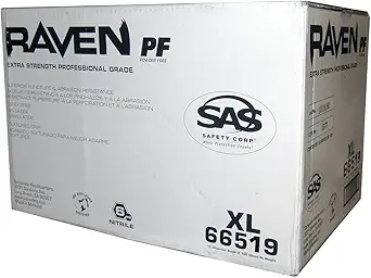 SAS Safety 66519 Raven Powder-Free Nitrile Disposable Glove, X-Large, 6 mil Thick (Pack of 100) (Deluxe Edition)