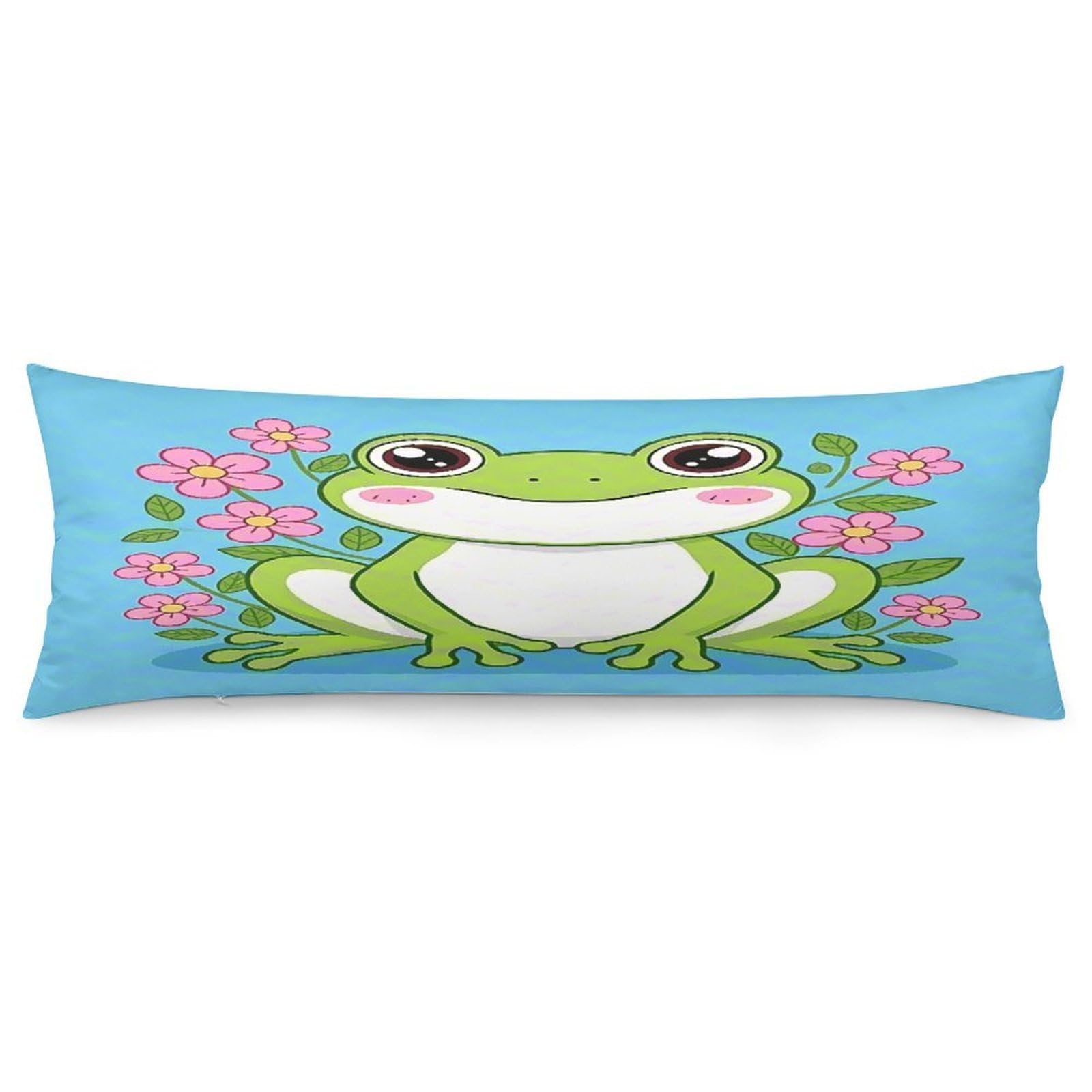 VstaDank Frog Pillow Cover Decorative Lumbar Pillow Cover 19x53 Inch Long Body Pillows Case Soft Luxury Decorative Throw Pillowcase for Couch Sofa Bedroom Car Decor Pillowcover