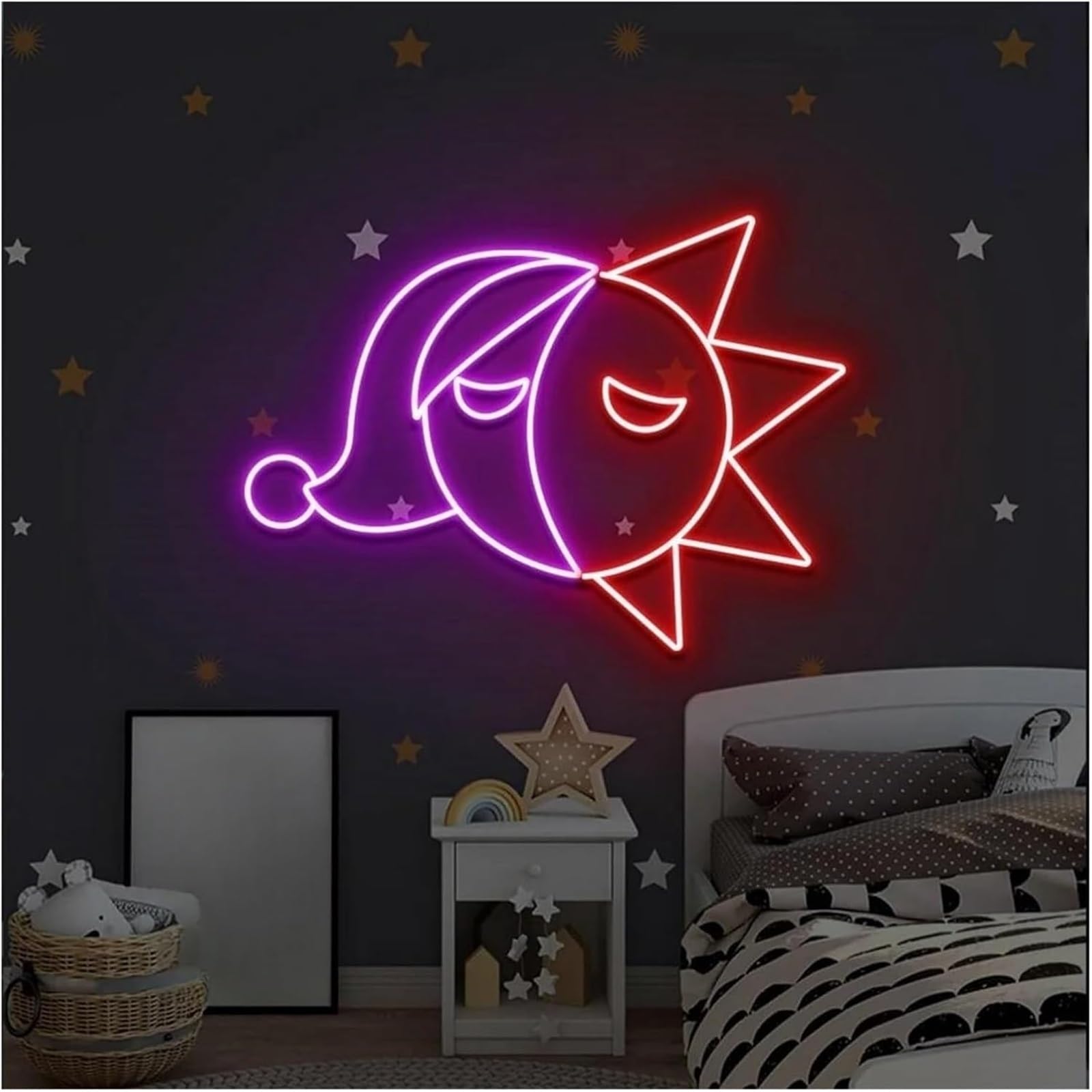 Luci al neon Per lampada al neon Sole per Luna per insegne per luminosità regolabile alimentata 30cmx38cm