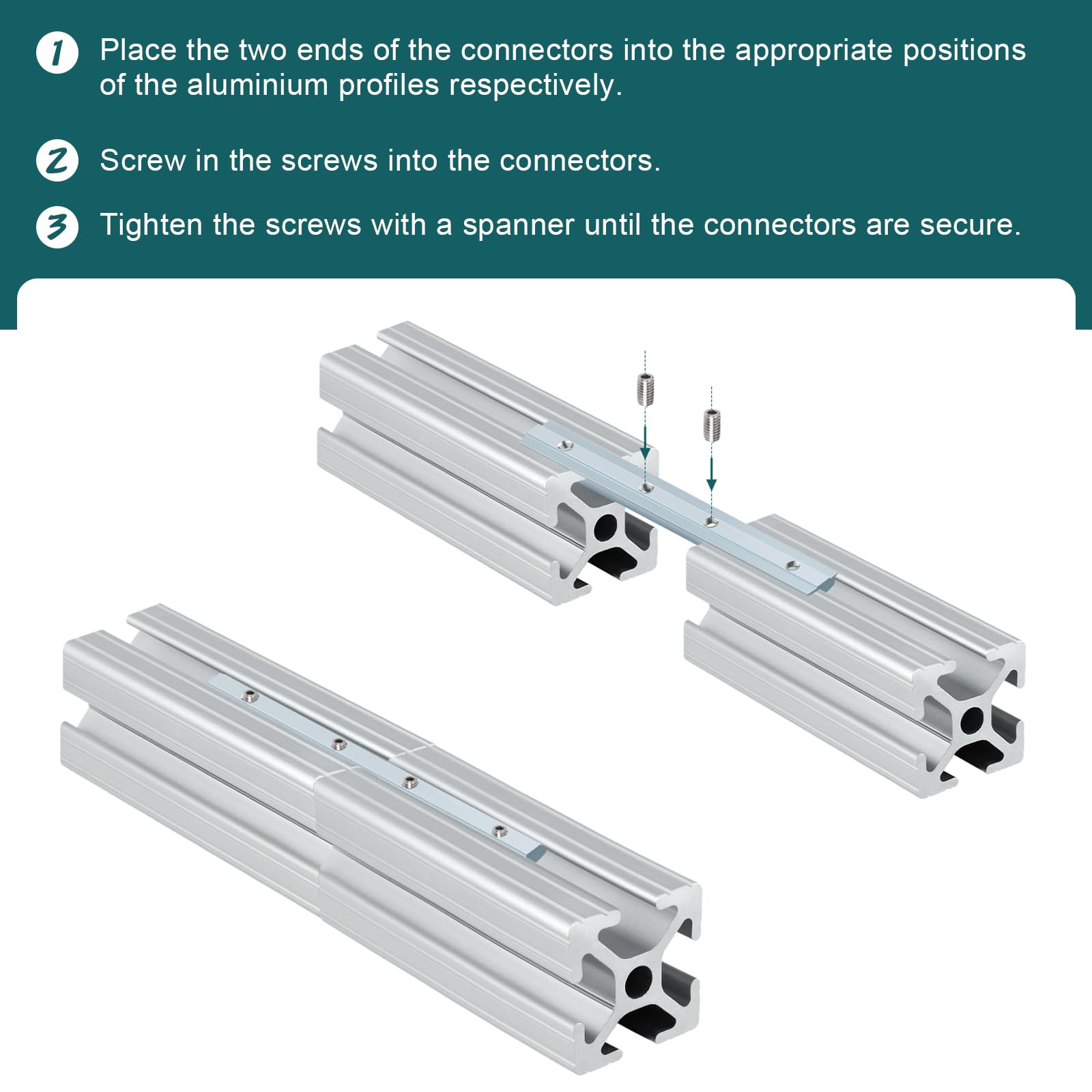 JiangLin 8 stuks verbindingsstukken aluminium profiel connectoren, profiel 30x30 profielverbinder, verzinkt koolstofstaal stangprofiel voor 3030 3060 aluminium profiel (3030