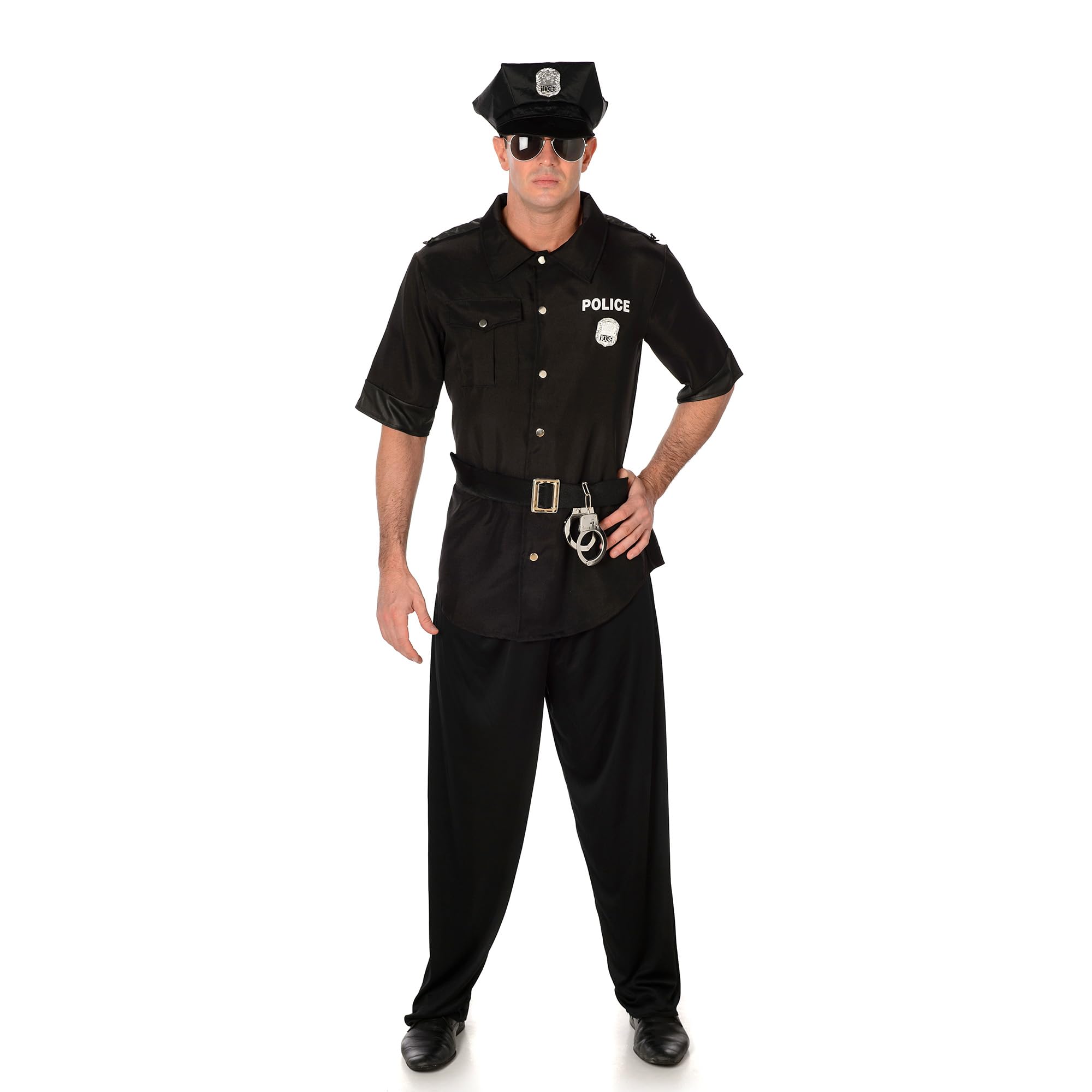 My Illusions American Cop Mens New York Police Officer Fancy Dress Stag Do Halloween Costume Outfit (XL Up to 48" Chest)