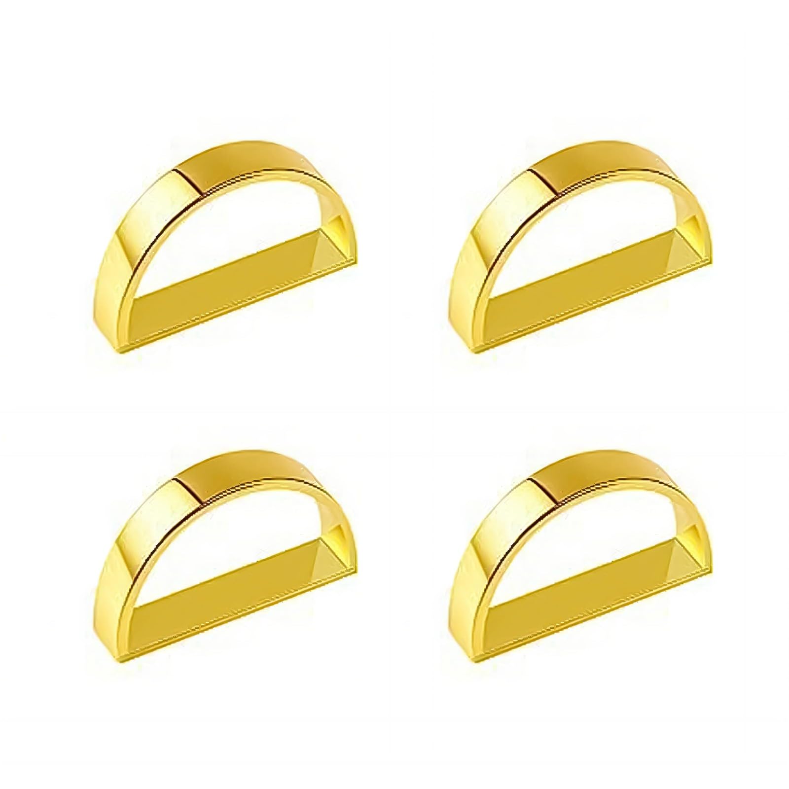 Tsophreniq 4Pcs Gold Metal D Shape Napkin Rings Accessories for Parties Meetings and Table Arrangement Kitchen Dining Deck