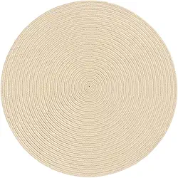 Kit 6 Jogos Americanos Redondos Decorativos | Cores Variadas | Elegância e Proteção para Mesa de Jantar (Bege, 4 peças)