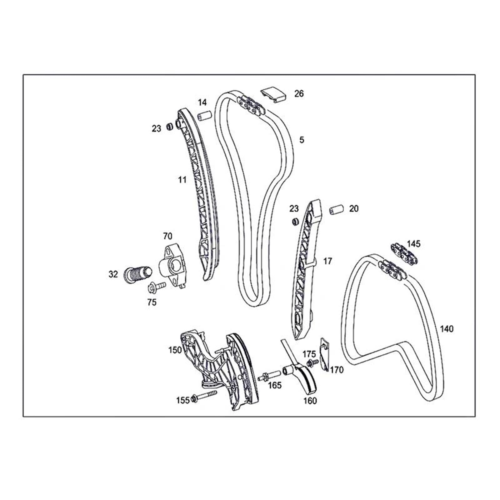 Genérico Kit Cadena Distribución Motor Coche 10 Piezas para Benz M271 A209 C209 W203 W204 CL203 R171 0009933978 A2710521116
