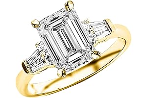 14K White Gold 1.5 Carat Lab Grown Emerald Cut Diamond Engagement Ring