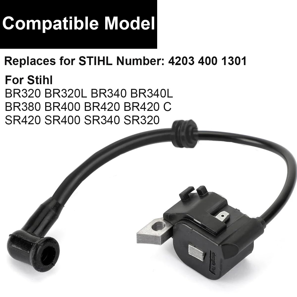 Bobina di accensione per Stihl BR320 BR340 BR400 BR420 soffiatore a zaino 4203 400 1301 Jardin Cortador De Grama  1420