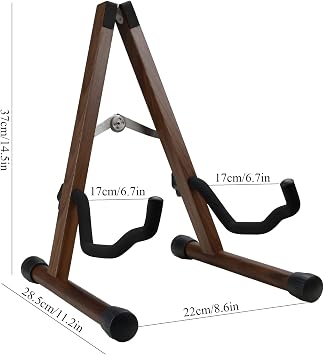 Guitar Stand,Black Walnut Acoustic Guitar Stands,Classical Electric Guitar Stand,A-Frame Folding Bass Guitar Display Stand,Guitar Accessories,Compatible with Cello, Mandolin, Bass,Banjo,Ukulele