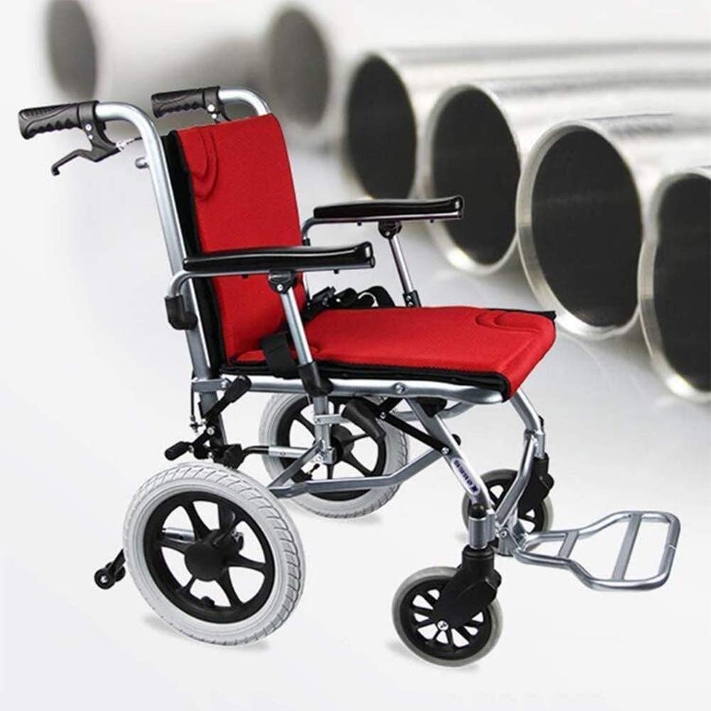 Lekkie Wózki Inwalidzkie, Lekki Aluminiowy Samobieżny Wózek Inwalidzki, Lekki Składany Ręczny Samobieżny Wózek Inwalidzki Ze Stopu Alumiw Każdym Terenie/Red