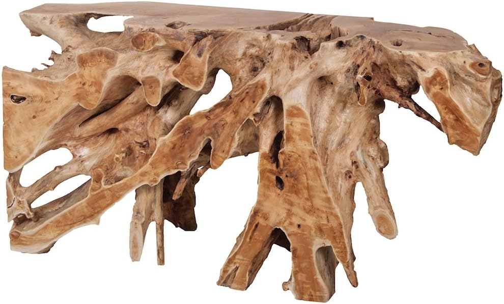 Teak Root console table, Brown