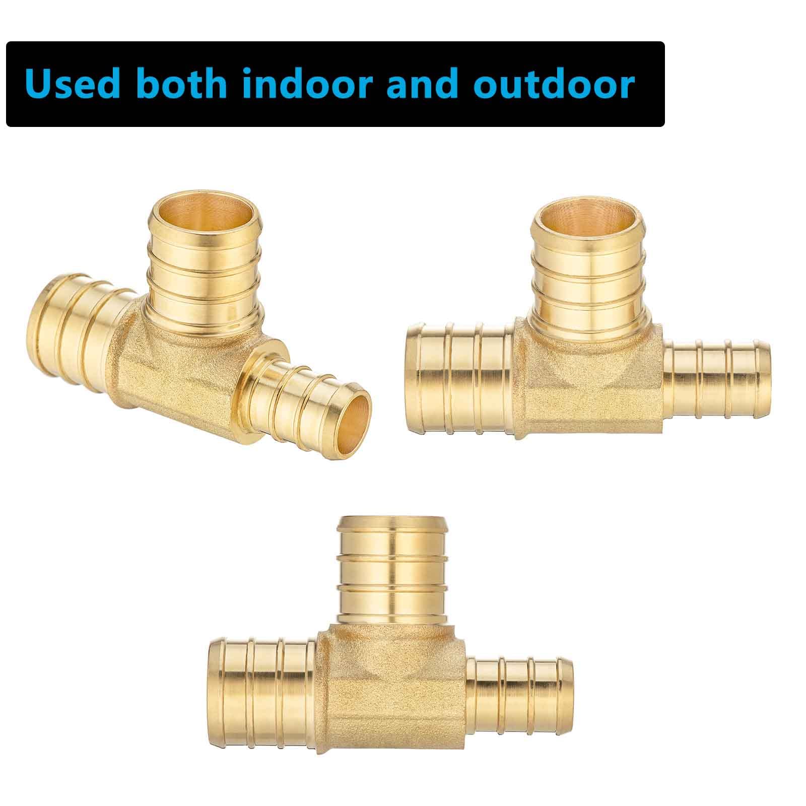 Pex Raccordi Riduzione Tee Ottone Crimp Pipe 1/2" PEX F1807 a 3/4" PEX F1807 a 3/4" PEX F1807 senza piombo