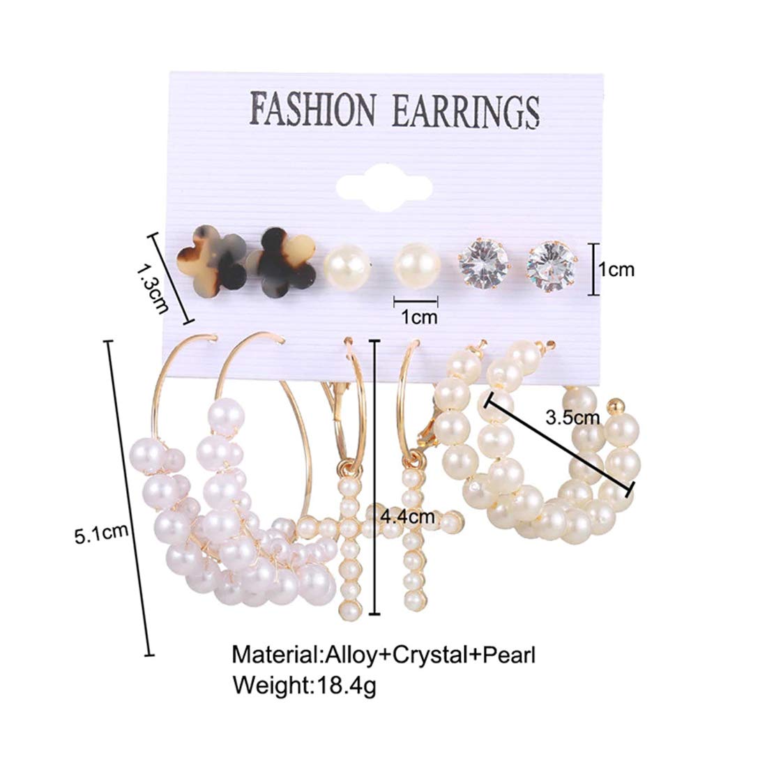 Gold-Tone Plated Earrings Combo Set