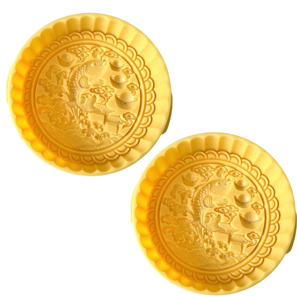 2 moldes de pastel con patrón tradicional, herramienta de decoración de pasteles, molde de postre para galletas, moldes de prensa a mano, accesorios para hornear