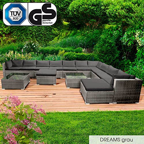 BRAST® XXL Gartenmöbel Lounge Set Alu | 4-12 Personen viele Modelle & Farben | inkl. extra Dicke Kissen | TÜV geprüft | Outdoor Loungemöbel Sitzgruppe Essgruppe Garnitur | Dreams Grau – Bild 8