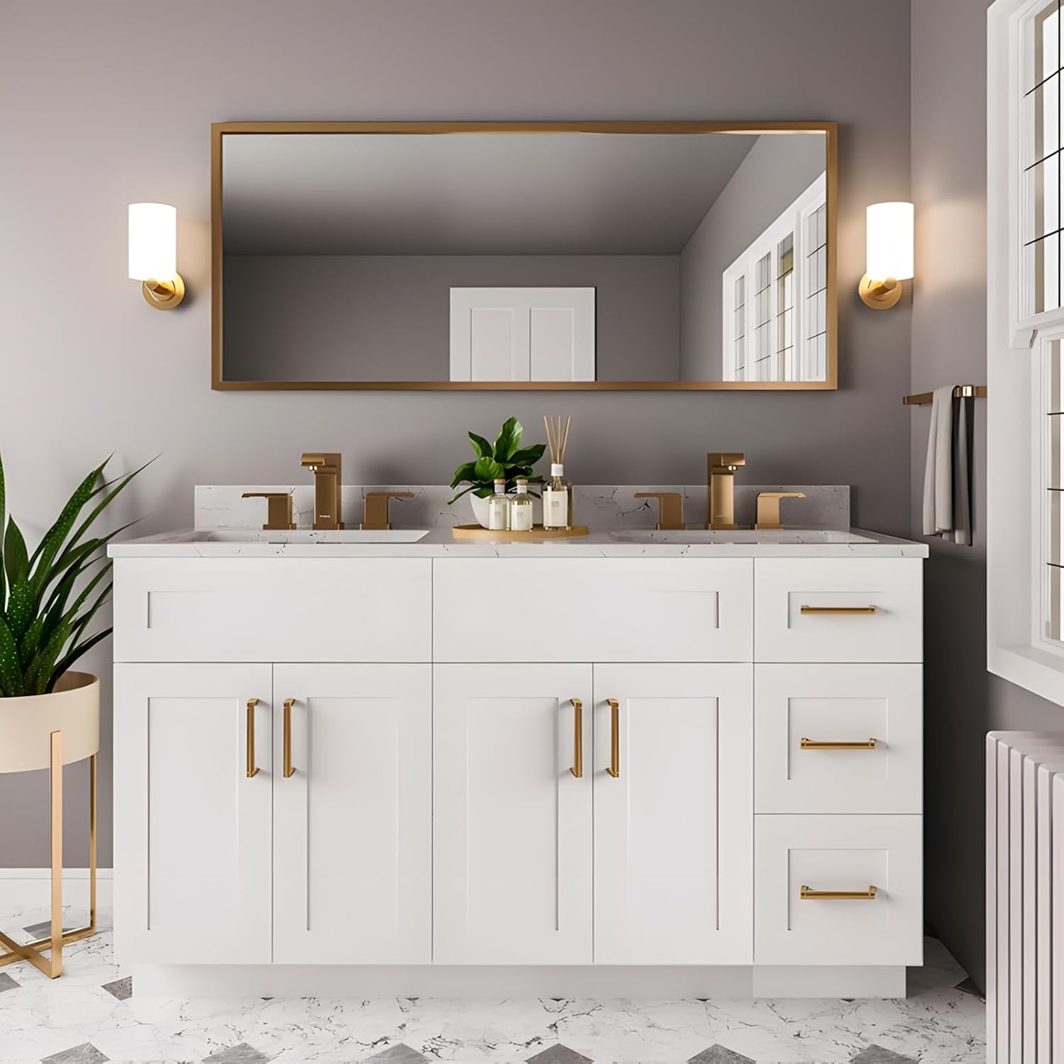 Bathroom Vanity, Drawer Base Cabinet, Ready to Assemble Cabinet, 3 Drawers, White Shaker, Soft Close, Unassemble (White Shaker, 18" W X 34.5" H X 21" D)