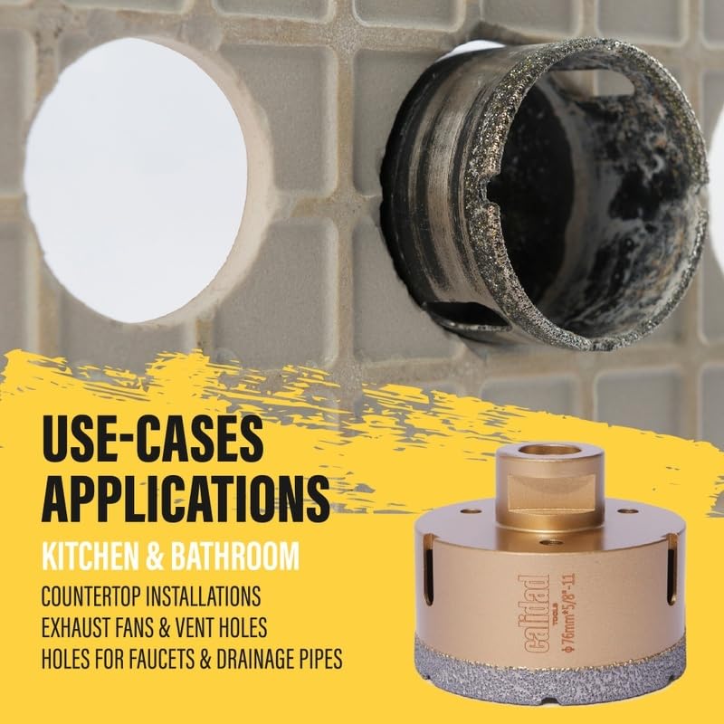 Miniatura 5 de Calidad Broca de núcleo de diamante - Sierra de agujero de diamante soldada al vacío - Perforación de núcleo de alta precisión - Broca multiusos