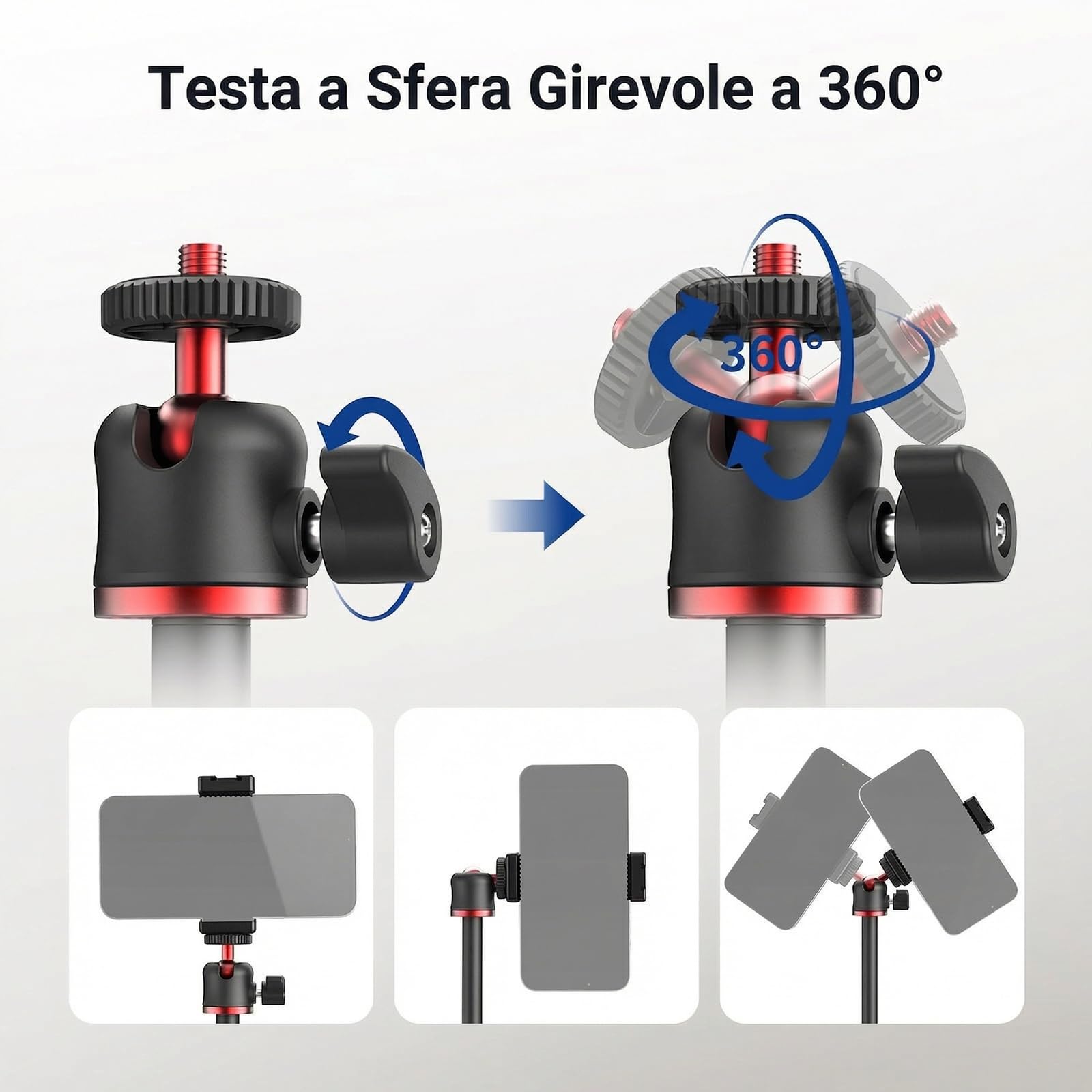 NEEWER Supporto Treppiede Telefono Overhead con Braccio Articolato con Doppia Testa Sferica, Porta Cellulare da Tavolo con Base Pieghevole per Pianoforte Cucina Disegno Schizzi Streaming Live, DS026