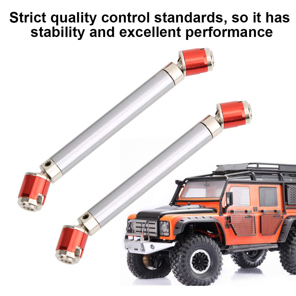 2Pcs RC Car Drive Shafts Metal Drive Shaft Accessory for Axial SCX10 D90 1/10 RC Car Strict Quality Control Standards RC Drive Shaft Comes with Mounting Screw - Image 2