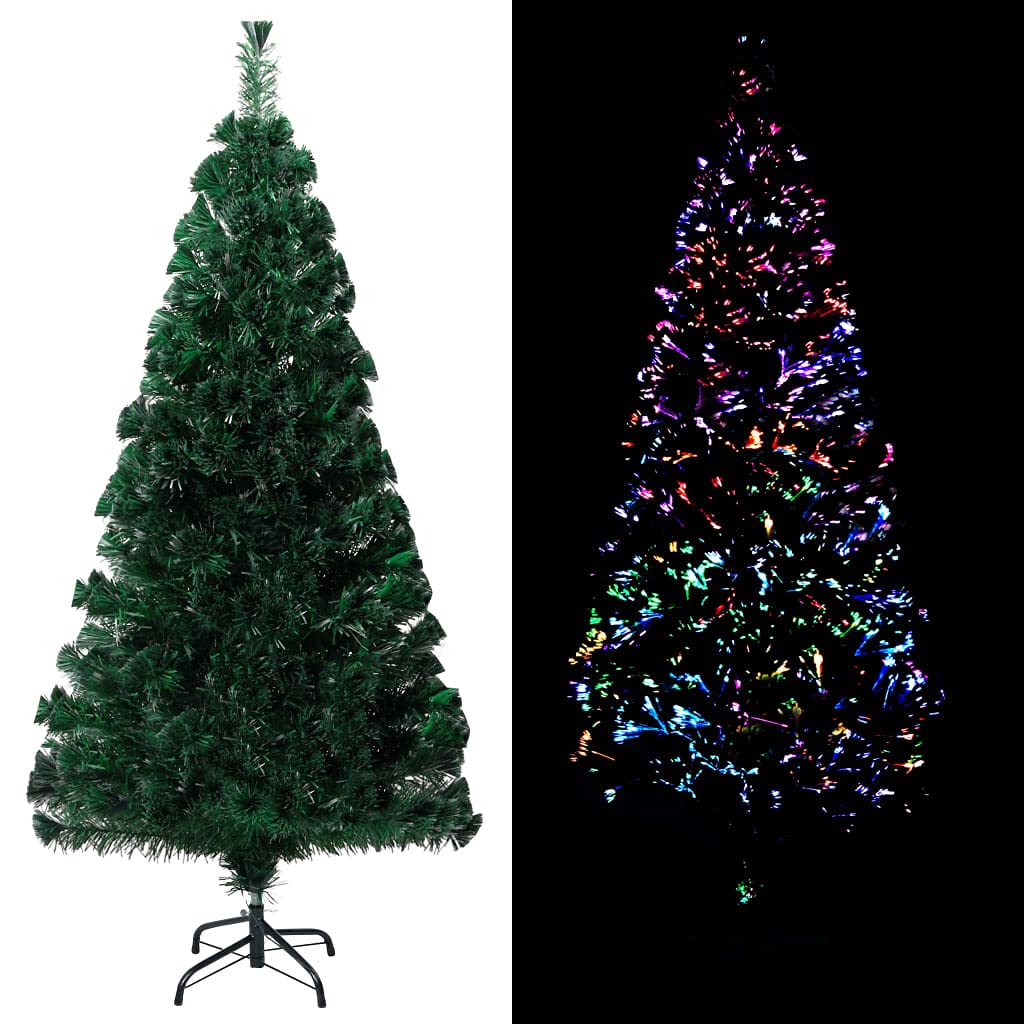 vidaXL Albero di Natale con Supporto Verde 150 cm in Fibra Ottica