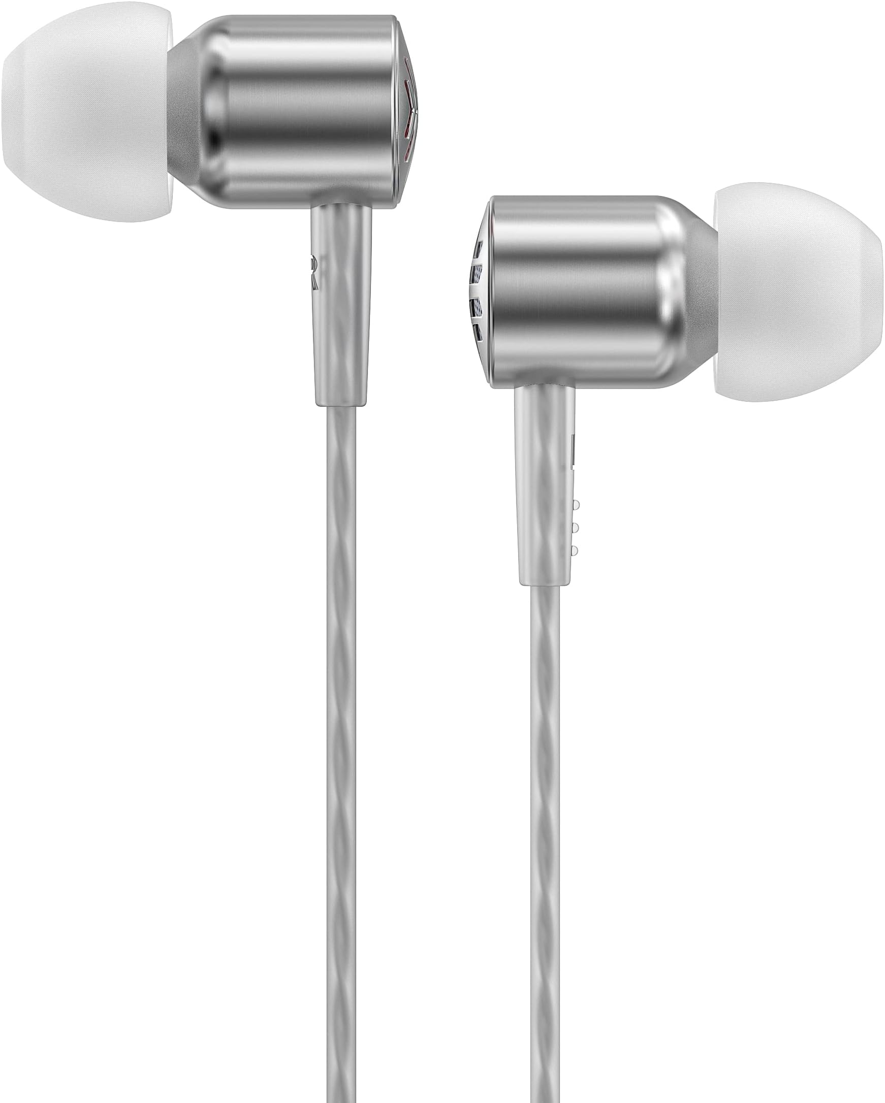 FiiOJadeAudio Headphone Earbuds Wired High Resolution Strong Bass Lossless 1DD for PC/Smartphones/Laptop with Mic JD3 (Silver)