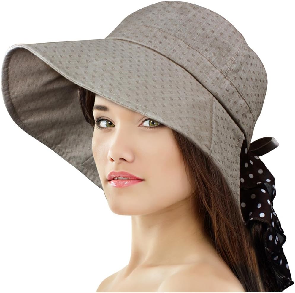 Adjustable Wide Brim Solid Color Summer Sun Hat by Dahlia
