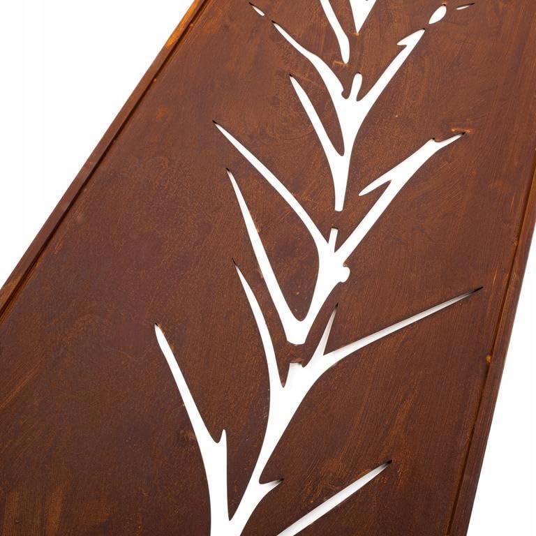 Kapaga Frangivista In Metallo Effetto Ruggine – 160x50 Cm – Pannello Per Giardino E Terrazzo – Design Corten