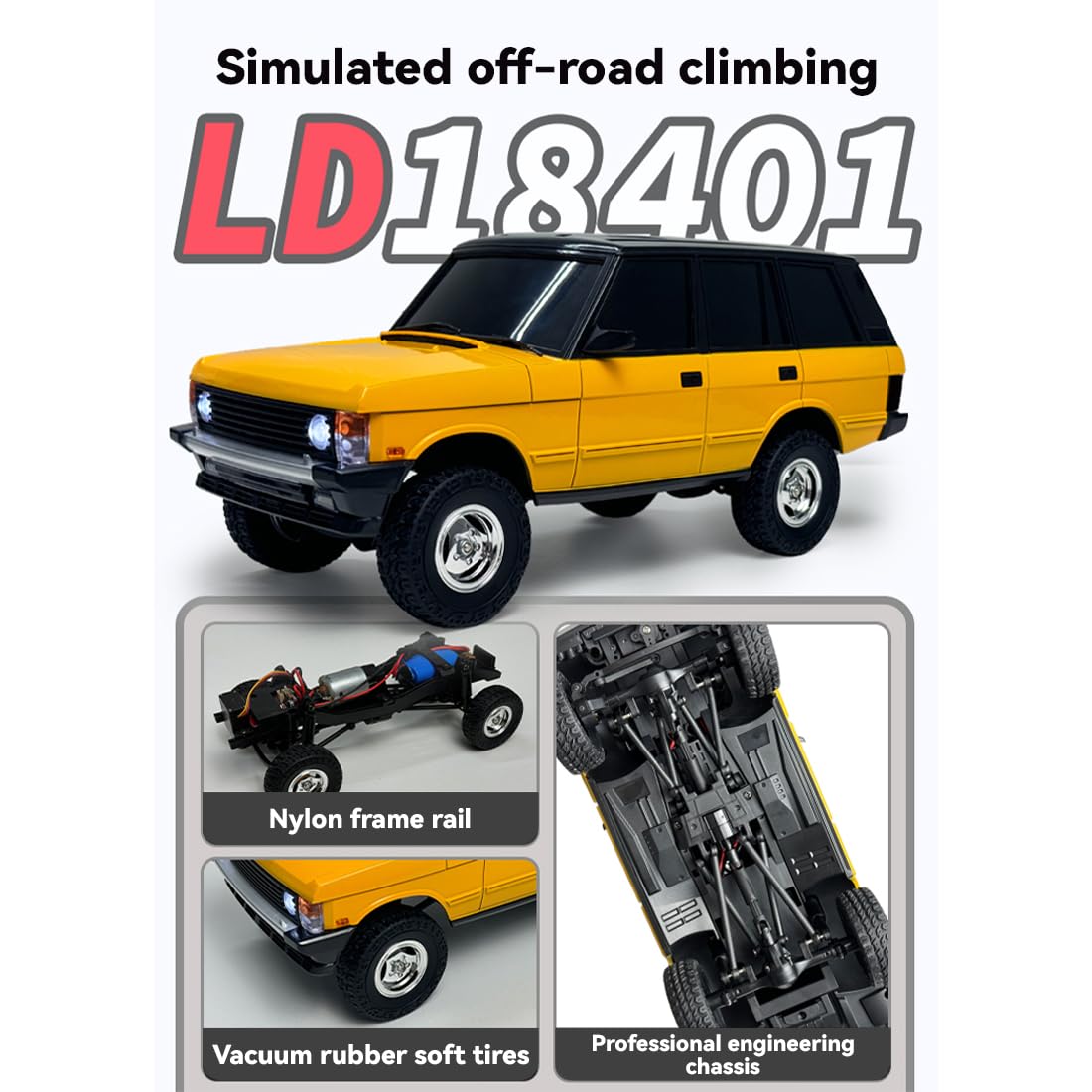 Skala 1/18 2,4 G 3CH 4WD Off-Road RC Model samochodu z rozkładanymi reflektorami, model pilota terenowego dla dorosłych, prezent dla chłopców (wersja RTR)